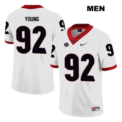 Men's Georgia Bulldogs NCAA #92 Justin Young Nike Stitched White Legend Authentic College Football Jersey YNW7354XU
